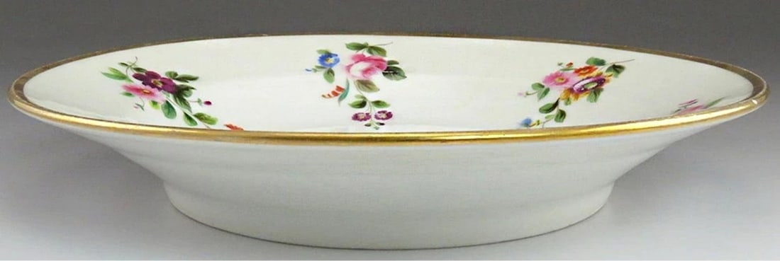 Great 10 Antique c1860s Colorful Floral Gilt Paris Porcelain Soup Bowls 8 1/2" - 10