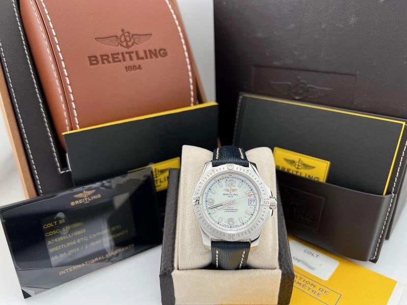 Breitling Colt 36 A74389 36mm White Dial Stainless Steel Box Papers - 9