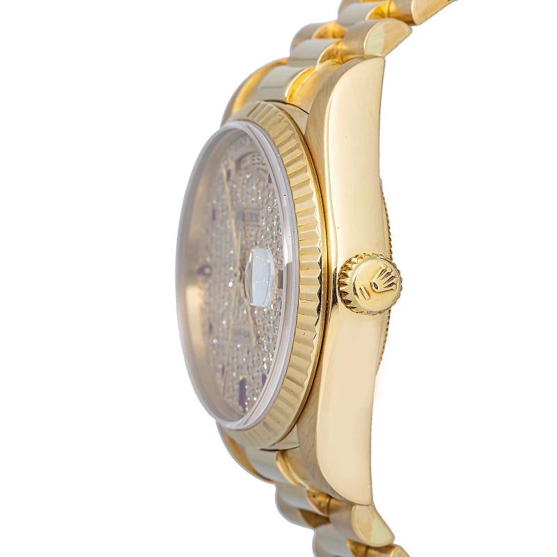 Rolex Day-Date 18038 President YG Factory Diamond Dial Index Auto 36mm - 3