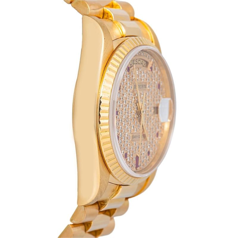 Rolex Day-Date 18038 President YG Factory Diamond Dial Index Auto 36mm - 4