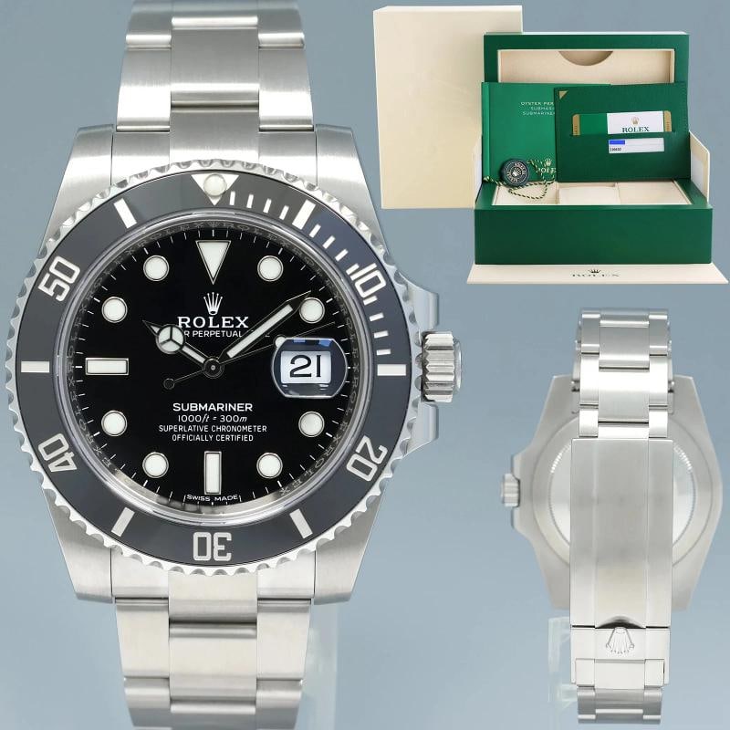 MINT 2017 PAPERS 116610LN Rolex Submariner Date Steel 40mm Black Ceramic Watch: Condition: Pre-owned - Excellent,Brand: Rolex,Department: Unisex Adults,Type: Wristwatch,Model: Submariner,Reference Number: 116610LN,With Original Box/Packaging: Yes,With Papers: Original,Customized: