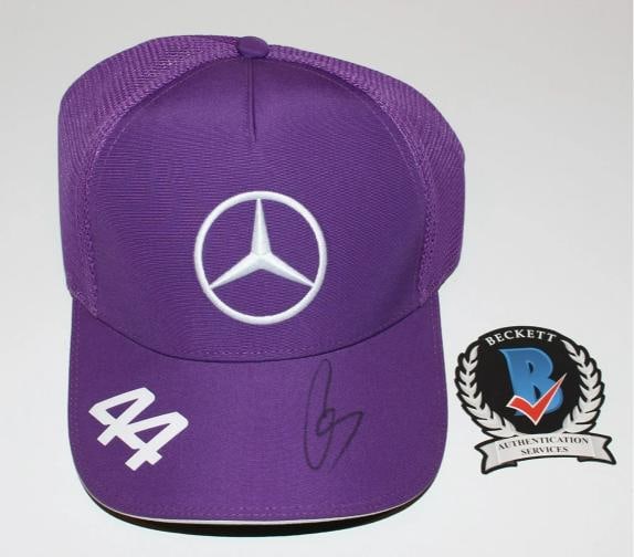 LEWIS HAMILTON SIGNED MERCEDES-BENZ FORMULA 1 TEAM HAT #44 F1 BECKETT COA BAS: Sport: Racing-Formula 1,Player: Lewis Hamilton,Signed: Yes,Original/Reprint: Original,Autograph Authentication: Beckett Authentication Services (BAS),Product: Hat