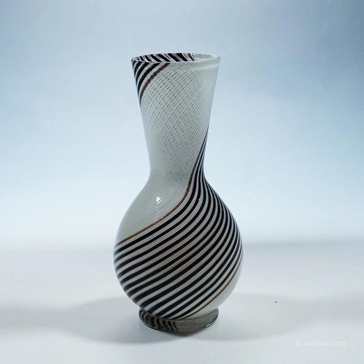 Dino Martens for Aureliano Toso Vase in Filigree Glass ca. 1950s - 3