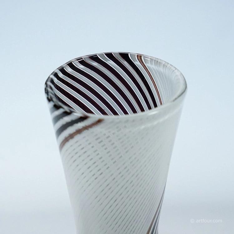 Dino Martens for Aureliano Toso Vase in Filigree Glass ca. 1950s - 5