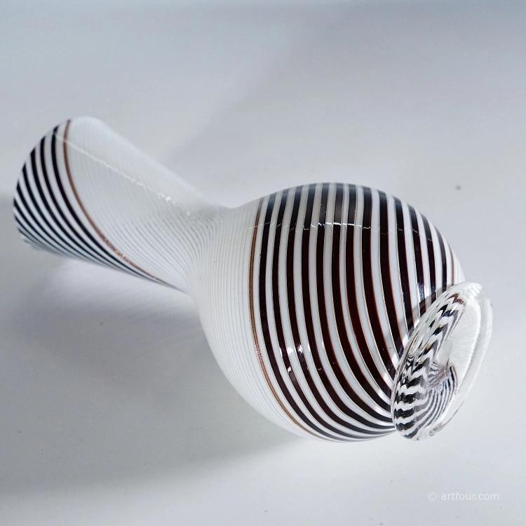 Dino Martens for Aureliano Toso Vase in Filigree Glass ca. 1950s - 6
