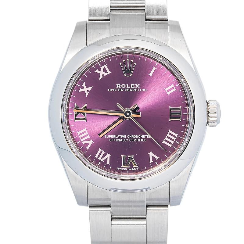 Rolex 177200 2019 Card Oyster Stainless Steel Red Grape Roman 31mm - 2
