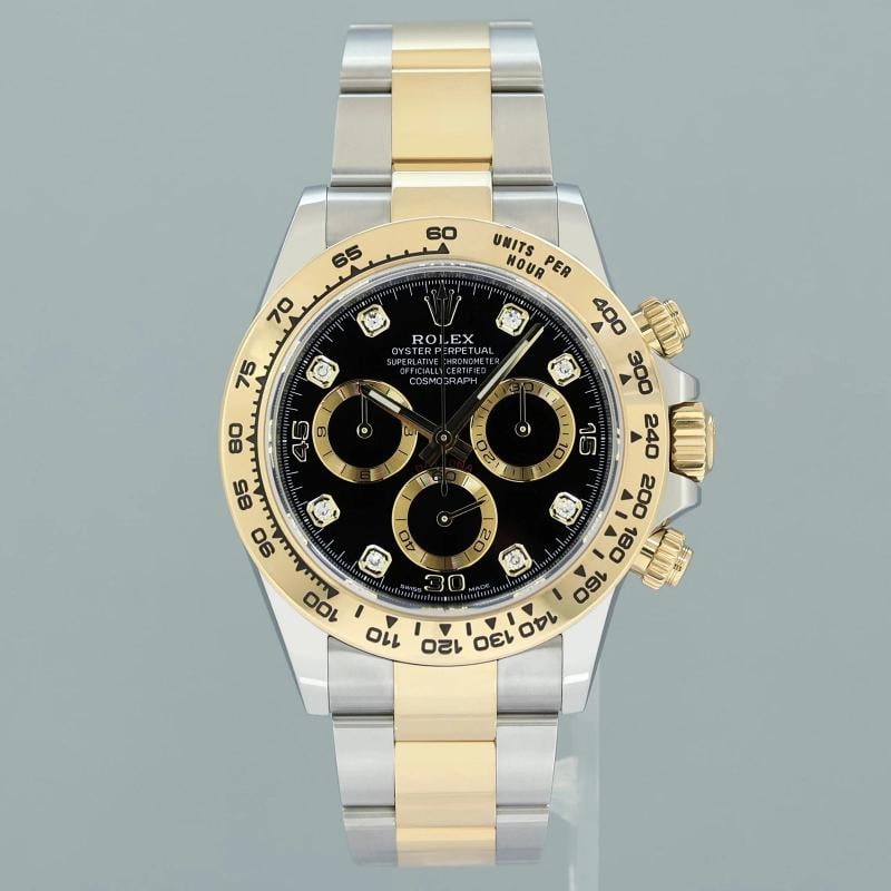 2021 NEW PAPERS 116503 Rolex Daytona Two Tone Black Diamond Yellow Gold Watch - 2