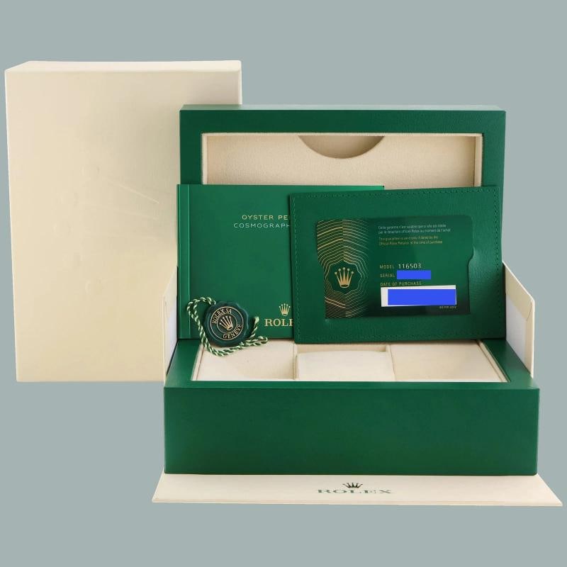 2021 NEW PAPERS 116503 Rolex Daytona Two Tone Black Diamond Yellow Gold Watch - 7