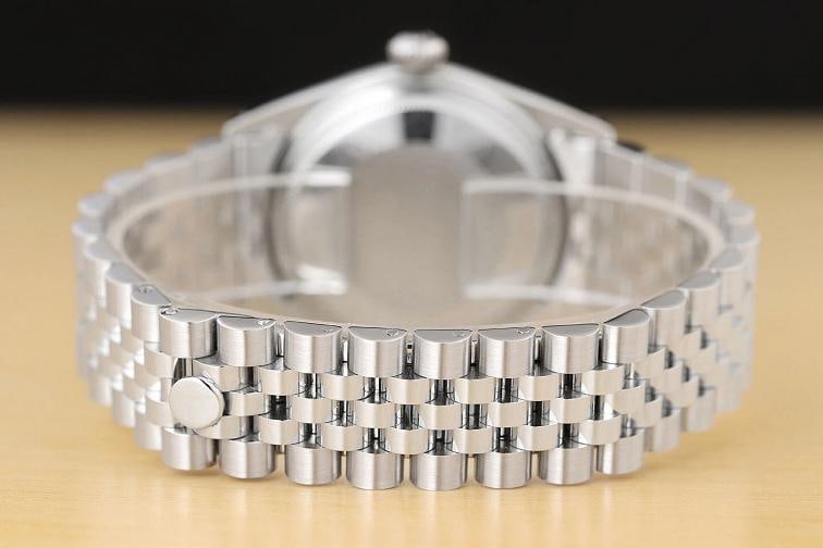 MENS ROLEX DATEJUST 18K WHITE GOLD STAINLESS STEEL BLUE DIAMOND DIAL 1601 WATCH - 6