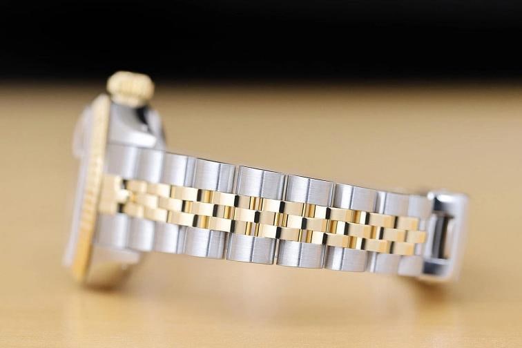 ROLEX LADIES DATEJUST 69173 HOUNDSTOOTH DIAL 18K YELLOW GOLD STEEL 2-TONE WATCH - 5