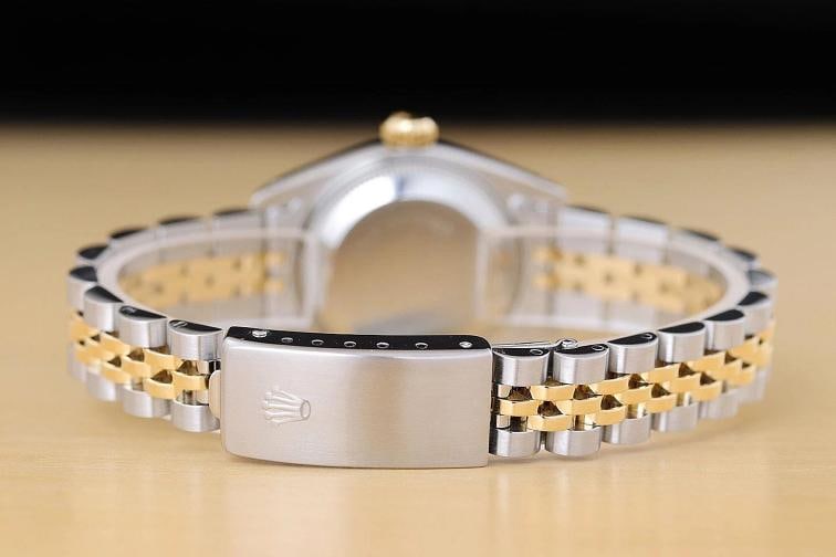 ROLEX LADIES DATEJUST 69173 HOUNDSTOOTH DIAL 18K YELLOW GOLD STEEL 2-TONE WATCH - 6