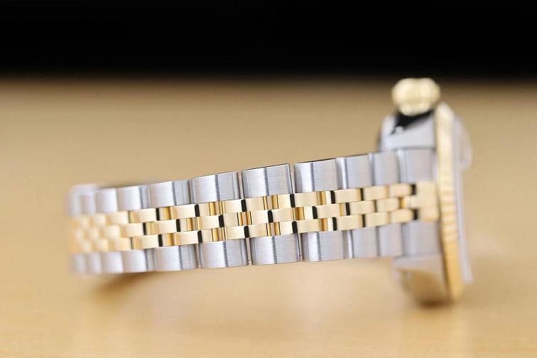 ROLEX LADIES DATEJUST 69173 HOUNDSTOOTH DIAL 18K YELLOW GOLD STEEL 2-TONE WATCH - 8