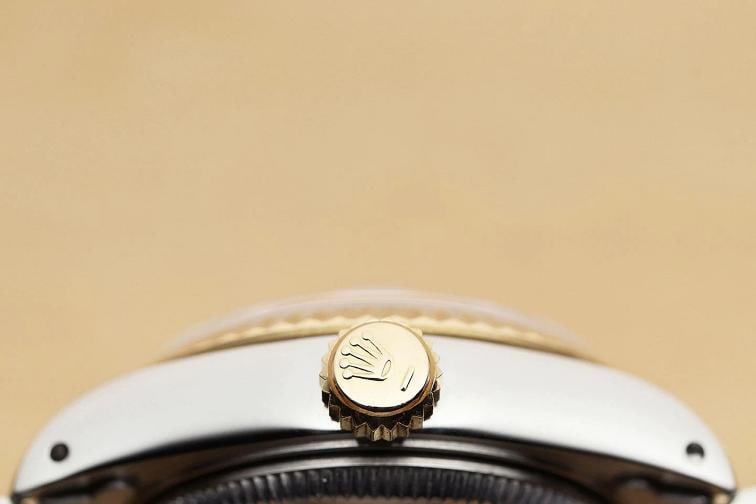 ROLEX LADIES DATEJUST 69173 HOUNDSTOOTH DIAL 18K YELLOW GOLD STEEL 2-TONE WATCH - 9