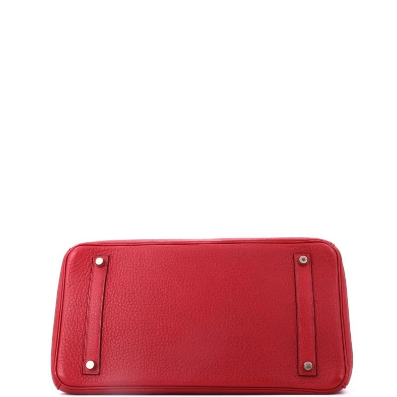 Hermes Birkin Handbag Red Clemence with Gold Hardware 35 - 5