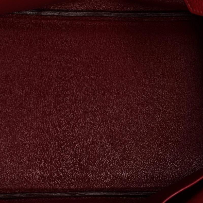 Hermes Birkin Handbag Red Clemence with Gold Hardware 35 - 7