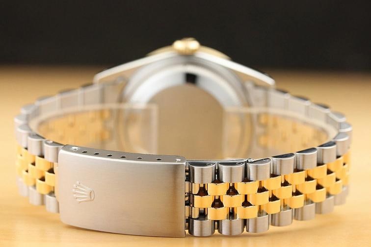 ROLEX MENS DATEJUST 16233 CHAMPAGNE 18K GOLD STAINLESS STEEL DIAMOND WATCH - 6
