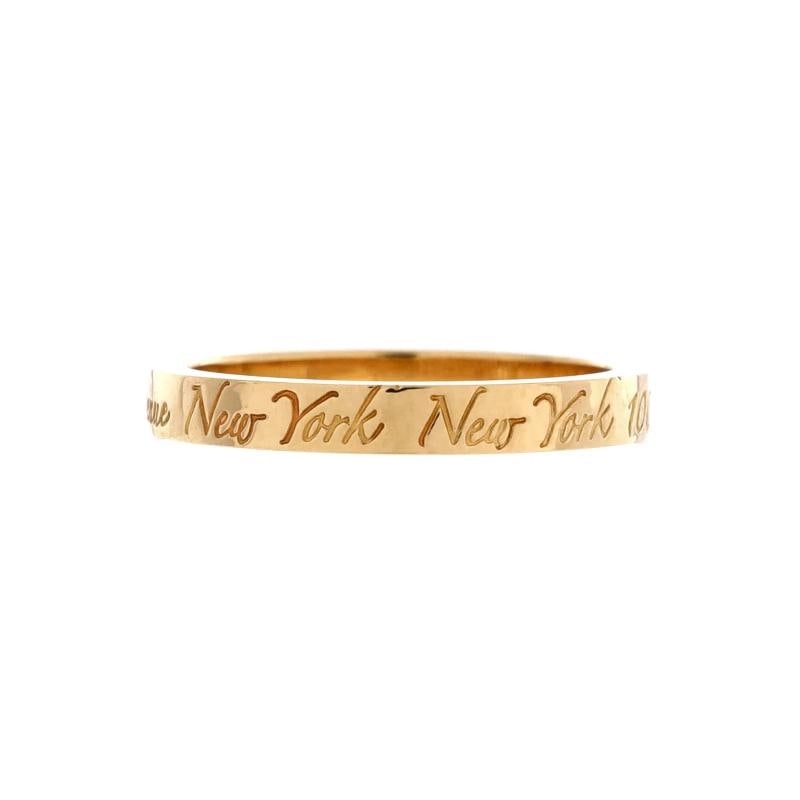 Tiffany & Co. Notes Fifth Avenue New York Ring 18K Yellow Gold Narrow - 3