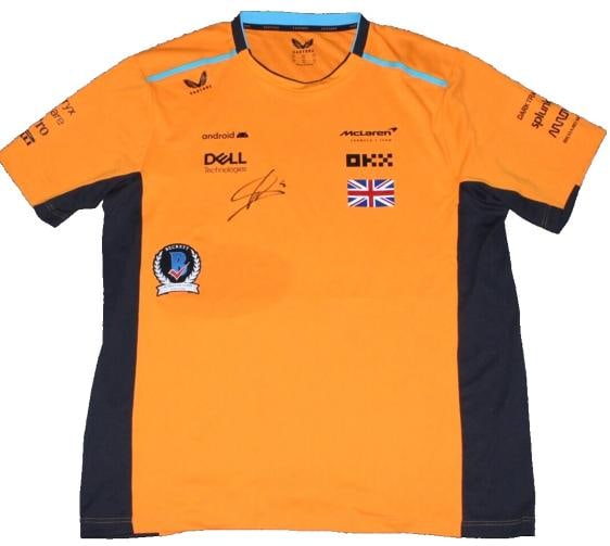 LANDO NORRIS SIGNED MCLAREN RACING F1 FORMULA F1 TEAM SET UP SHIRT BECKETT COA: Sport: Racing-Formula 1,Player: Lando Norris,Signed: Yes,Original/Reprint: Original,Autograph Authentication: Beckett Authentication Services (BAS),Product: Shirt,Country of Origin: United States