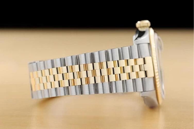 ROLEX MENS DATEJUST 16233 BLACK DIAL 18K YELLOW GOLD STAINLESS STEEL WATCH - 8