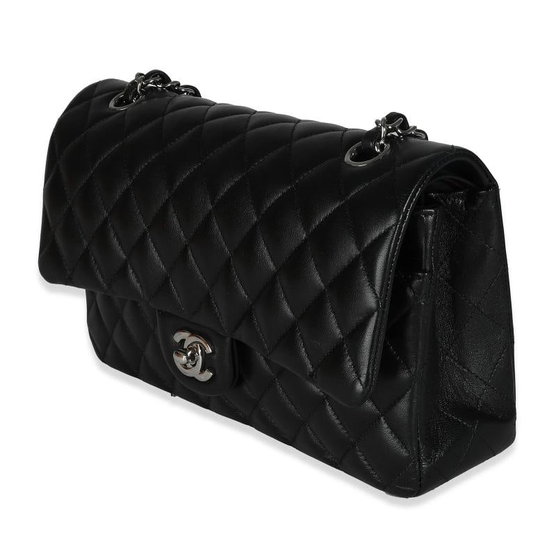 Chanel Black Quilted Lambskin Medium Classic Double Flap Bag - 3