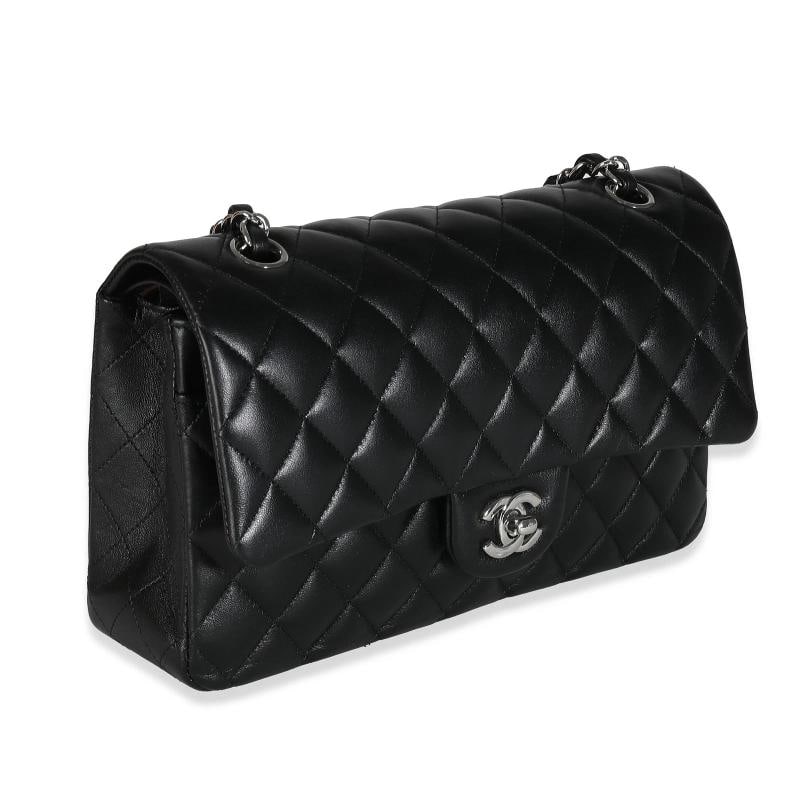 Chanel Black Quilted Lambskin Medium Classic Double Flap Bag - 4