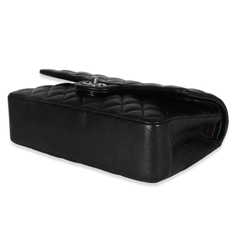 Chanel Black Quilted Lambskin Medium Classic Double Flap Bag - 7