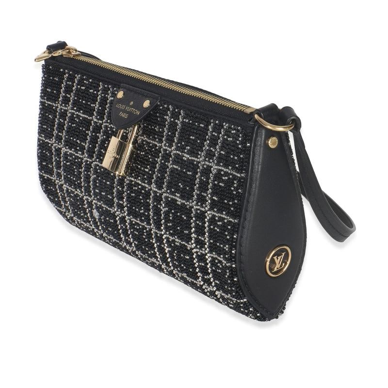Louis Vuitton Black White Beaded Pochette Tirette - 4