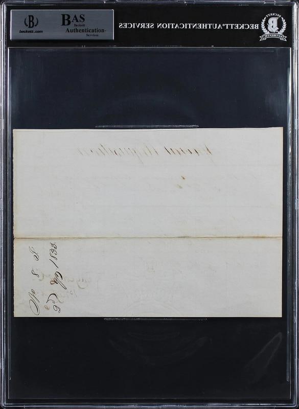 Zachary Taylor Signed 5.5x7.85 1833 Special Requisition Document BAS Slabbed - 5