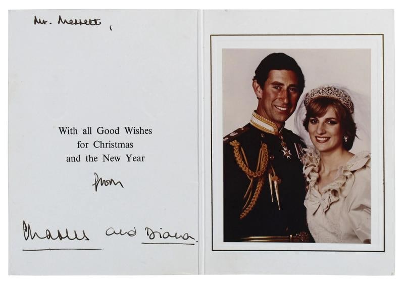 Princess Diana & Prince Charles Signed 1981 7.25x10.5 Christmas Card BAS - 3