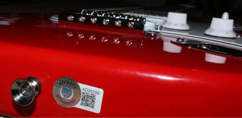 TREY ANASTASIO PHISH SIGNED RED F/S ELECTRIC GUITAR JAM BAND BECKETT BAS COA - 5