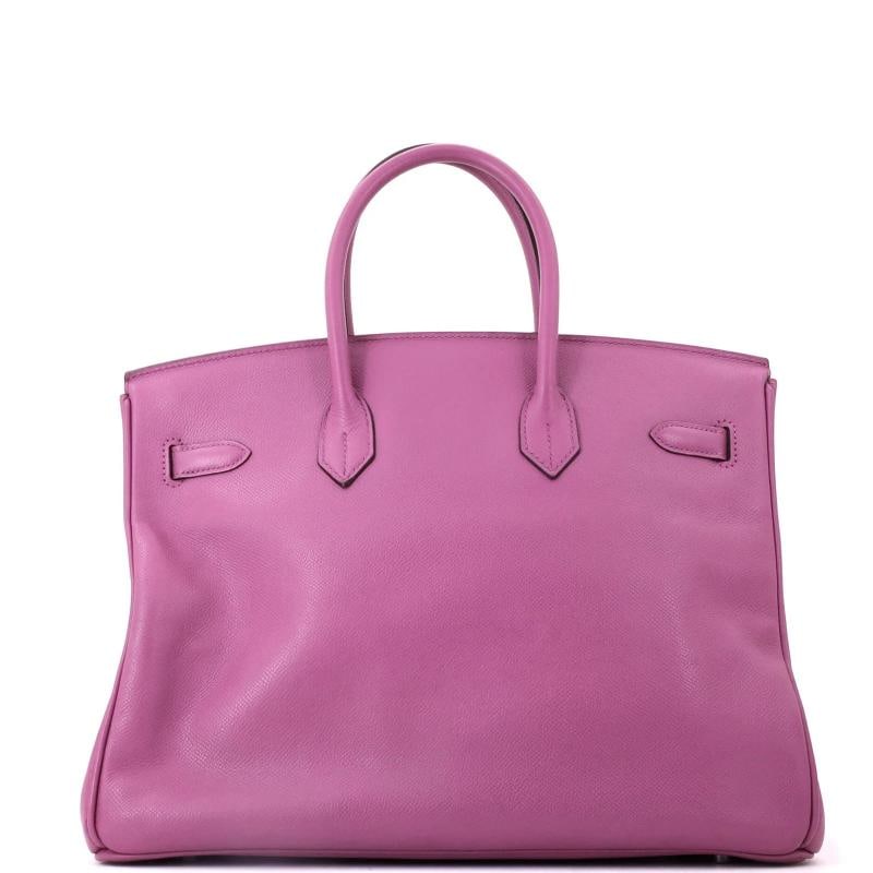 Hermes Birkin Handbag Purple Epsom with Palladium Hardware 35 - 3