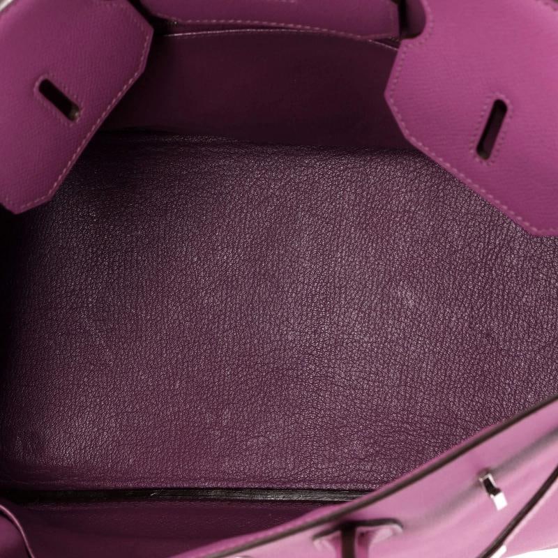 Hermes Birkin Handbag Purple Epsom with Palladium Hardware 35 - 5