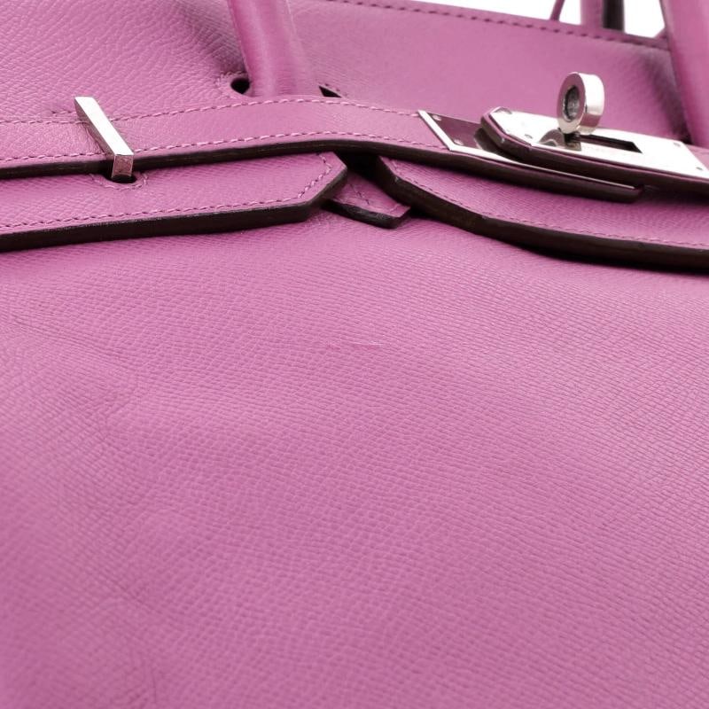 Hermes Birkin Handbag Purple Epsom with Palladium Hardware 35 - 7