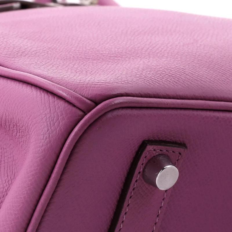 Hermes Birkin Handbag Purple Epsom with Palladium Hardware 35 - 8