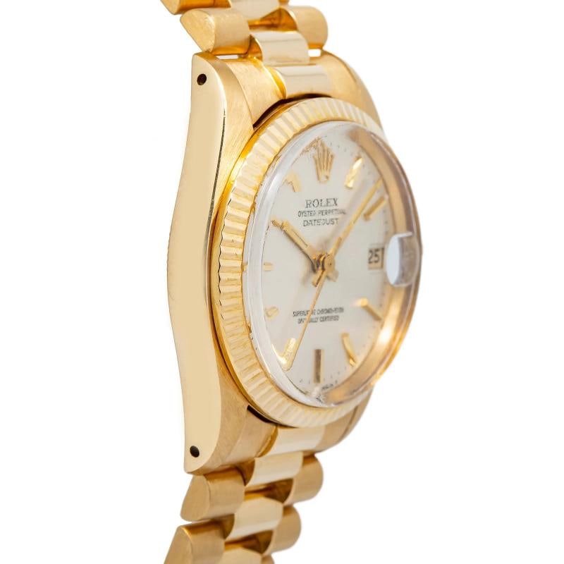 Rolex Datejust M6827/8 Papers President Yellow Gold Silver Index 31mm - 4