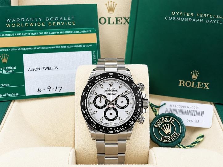 Rolex Daytona Panda 116500LN 40mm White Dial Ceramic Bezel Steel Box Paper - 2