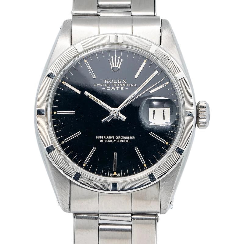 Rolex Date 1501 Oyster Stainless Steel Black Index Automatic 35mm - 2