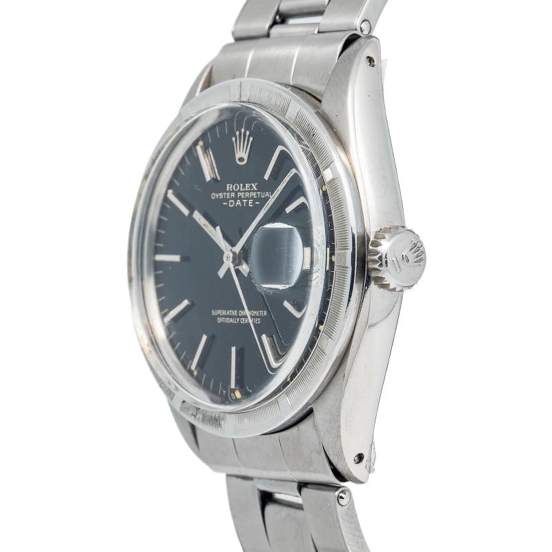 Rolex Date 1501 Oyster Stainless Steel Black Index Automatic 35mm - 3