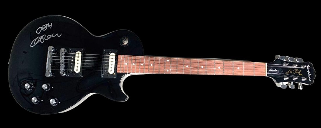 OZZY OSBOURNE SIGNED LES PAUL EPIPHONE GUITAR BECKETT BAS COA BLACK SABBATH: Industry: Music,Signed: Yes,Autograph Authentication: Beckett,Object Type: Guitar & Guitar Pick,Original/Reproduction: Original,Modified Item: No,Country of Origin: United States