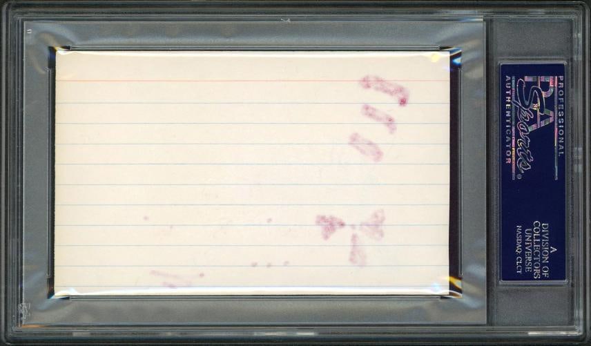 Dr. Seuss "Best Wishes" Signed 3x5 Index Card w/ Cat In The Hat Sketch PSA Slab - 2