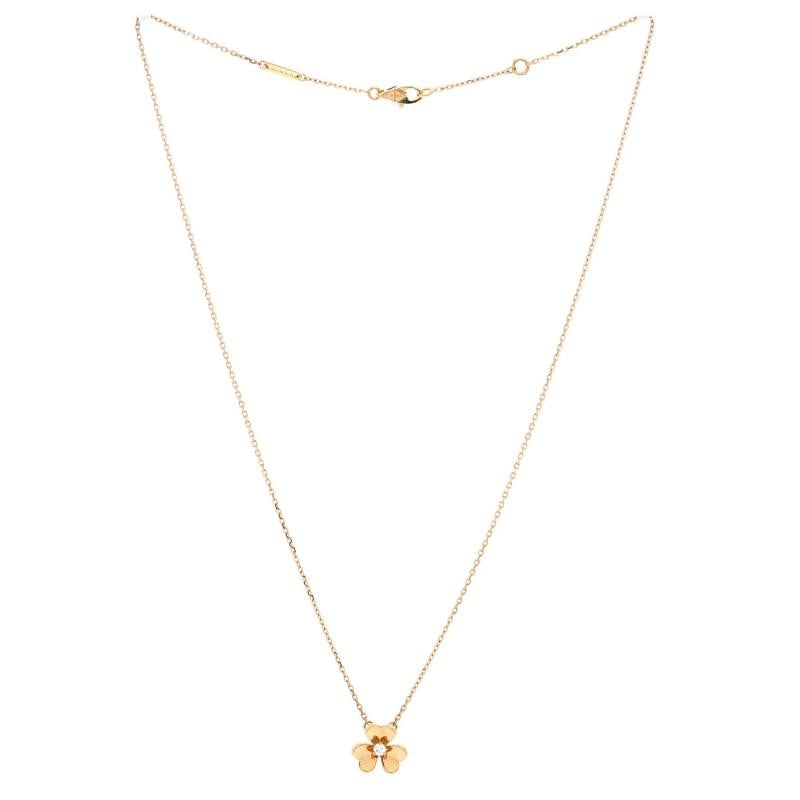 Van Cleef & Arpels Frivole Pendant Necklace 18K Yellow Gold and Diamond Mini - 3