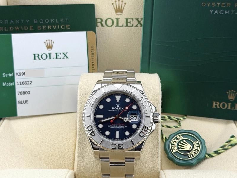 Rolex Yacht Master 116622 40mm Blue Dial Platinum Bezel Steel Box Paper: Condition: Pre-owned - Excellent,Bezel Color: Silver,Year Manufactured: 2010-2019,Band/Strap: Rolex Oyster,Case Color: Silver,Department: Men,Watch Shape: Round,Style: Casual, Classic, Luxury,