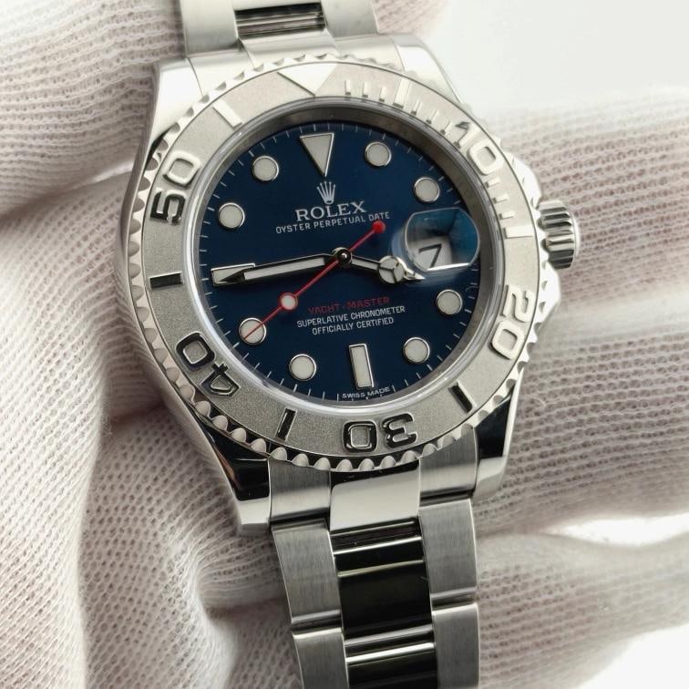 Rolex Yacht Master 116622 40mm Blue Dial Platinum Bezel Steel Box Paper - 4