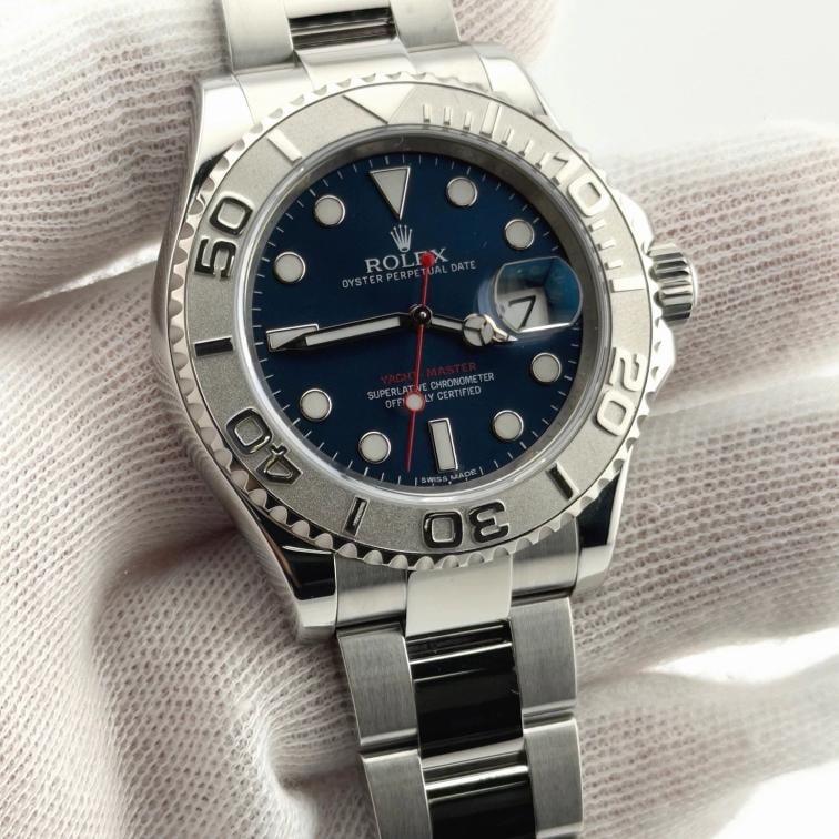 Rolex Yacht Master 116622 40mm Blue Dial Platinum Bezel Steel Box Paper - 6