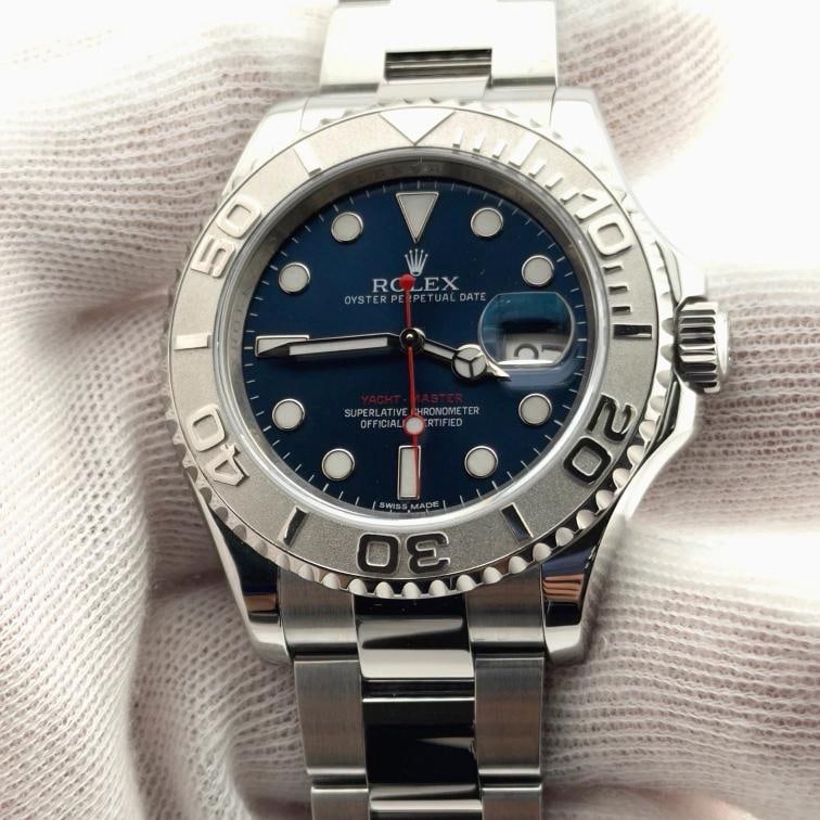 Rolex Yacht Master 116622 40mm Blue Dial Platinum Bezel Steel Box Paper - 7