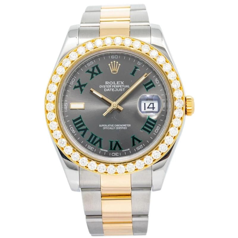 Rolex Datejust 116333 Oyster Yellow Gold Grey Roman Automatic 41mm (1 of 6)