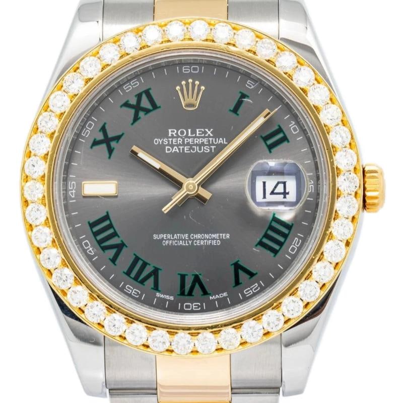 Rolex Datejust 116333 Oyster Yellow Gold Grey Roman Automatic 41mm - 2