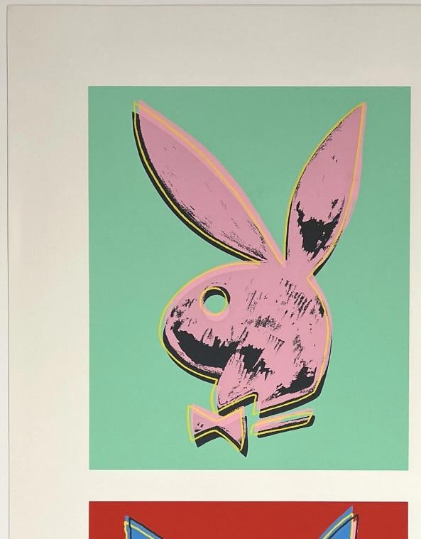 Original Vintage Poster ANDY WARHOL PLAYBOY BUNNY 4 Bunnies Pop Art 1990 Ed. - 2