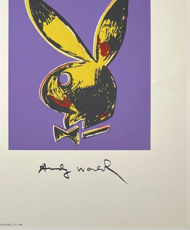 Original Vintage Poster ANDY WARHOL PLAYBOY BUNNY 4 Bunnies Pop Art 1990 Ed. - 5