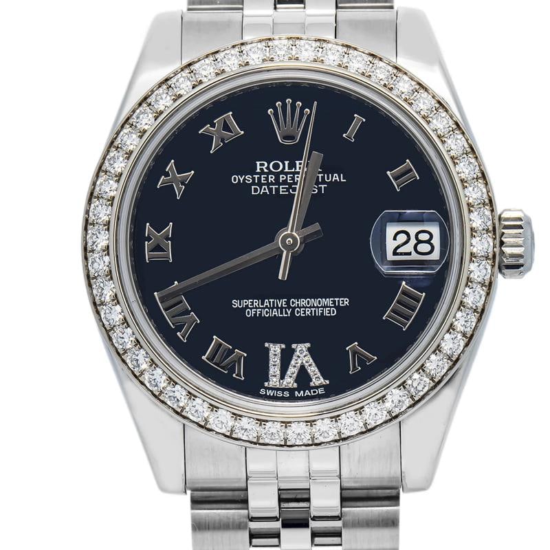 Rolex 178384 2012 Card Jubilee Stainless Steel Black Roman 31mm - 2